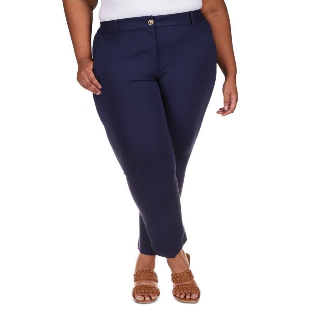 Michael Michael Kors High-Rise Ponte Pants Navy Blue Plus Size 24W MSRP $175